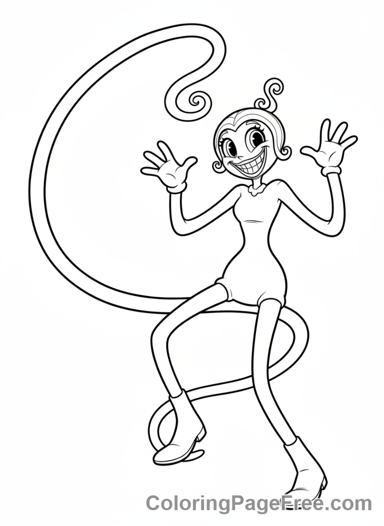 Poppy Playtime coloring page - Mommy Long Legs stretching