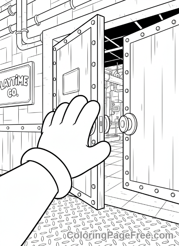 Poppy Playtime coloring page - Player hand door