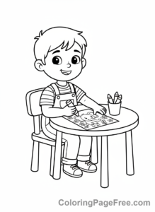 Preschoolers coloring page - Child Drawing Table