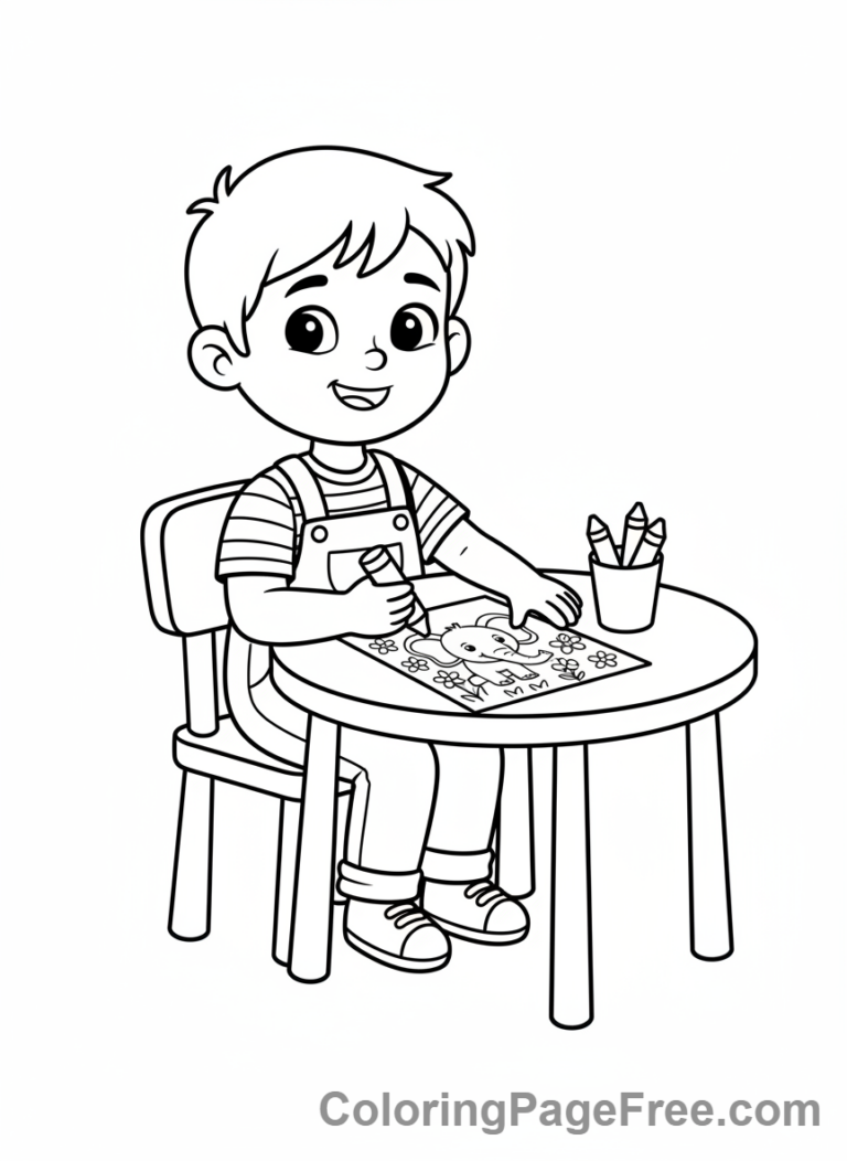 Preschoolers coloring page - Child Drawing Table