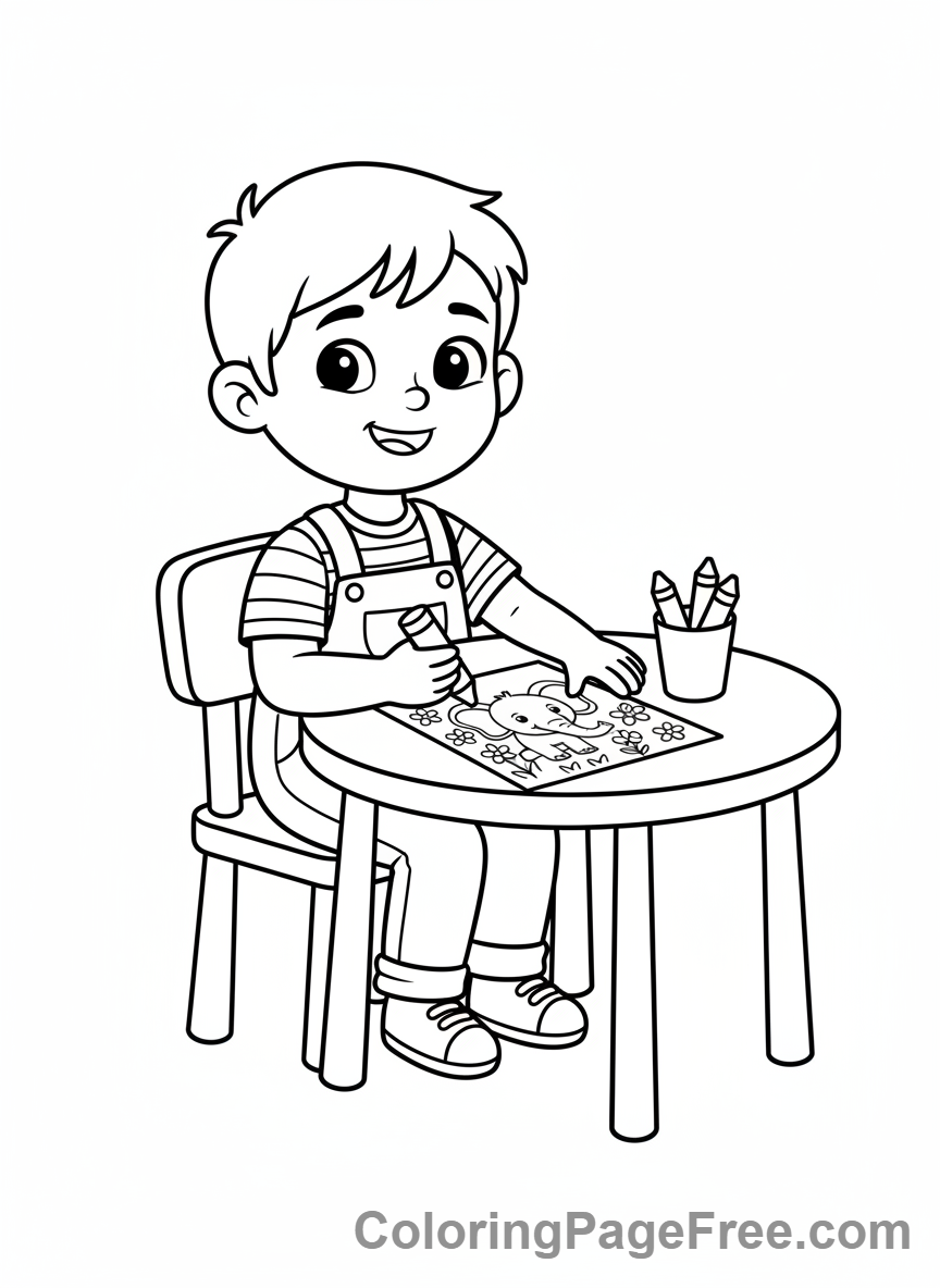Preschoolers coloring page - Child Drawing Table