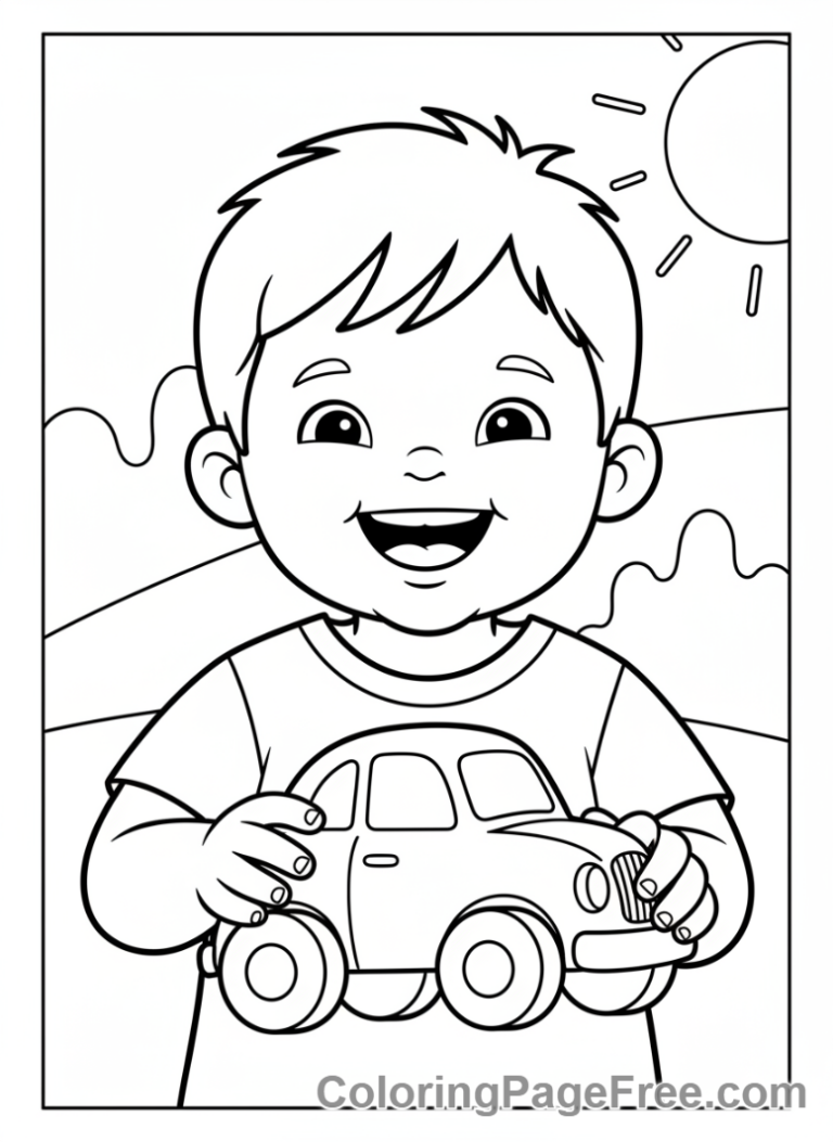 Preschoolers coloring page - Child Toy Play