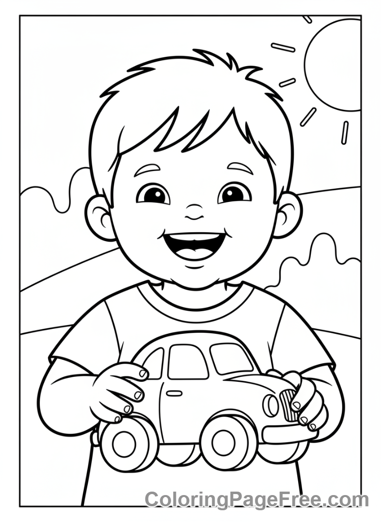 Preschoolers coloring page - Child Toy Play