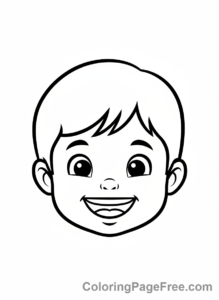 Preschoolers coloring page - Happy Child Face