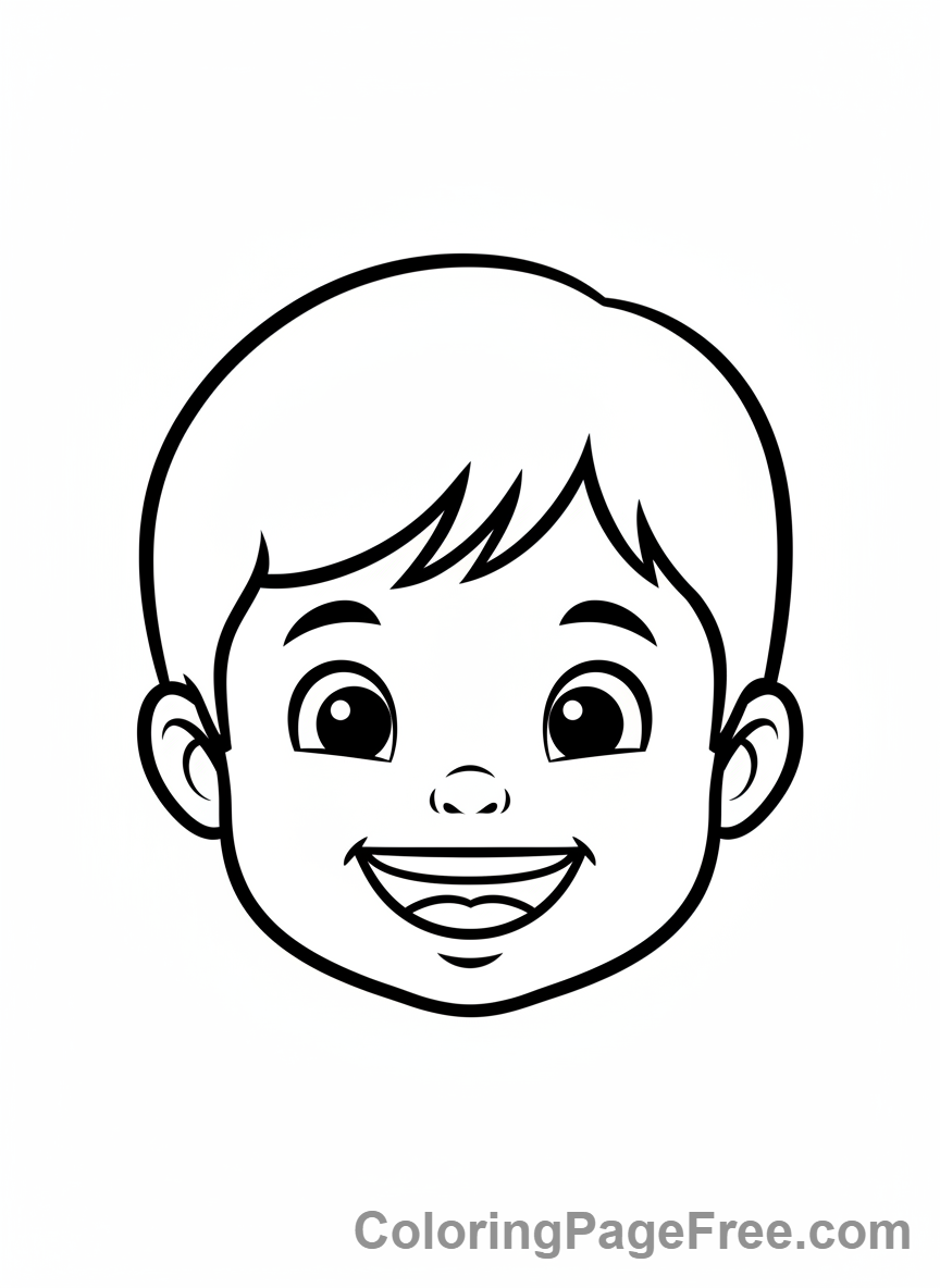 Preschoolers coloring page - Happy Child Face
