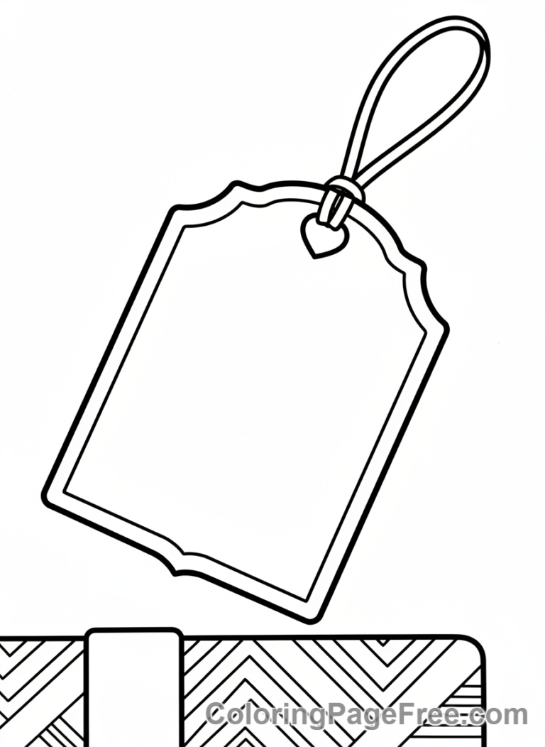 Present coloring page - Gift tag blank