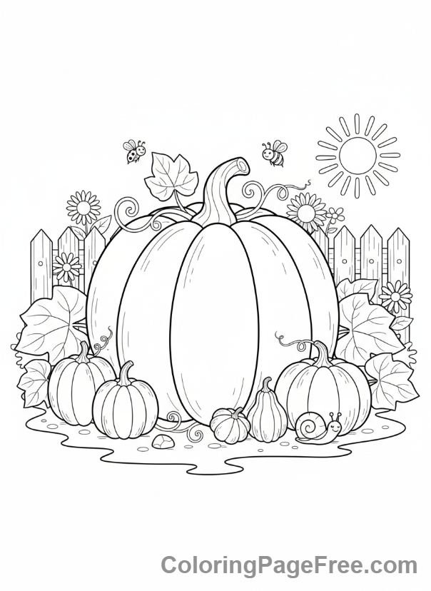 Pumpkin coloring page - Giant Pumpkin Garden