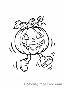 Pumpkin Jack O Lantern coloring page - Bouncing Pumpkin