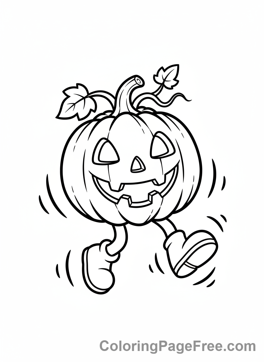 Pumpkin Jack O Lantern coloring page - Bouncing Pumpkin