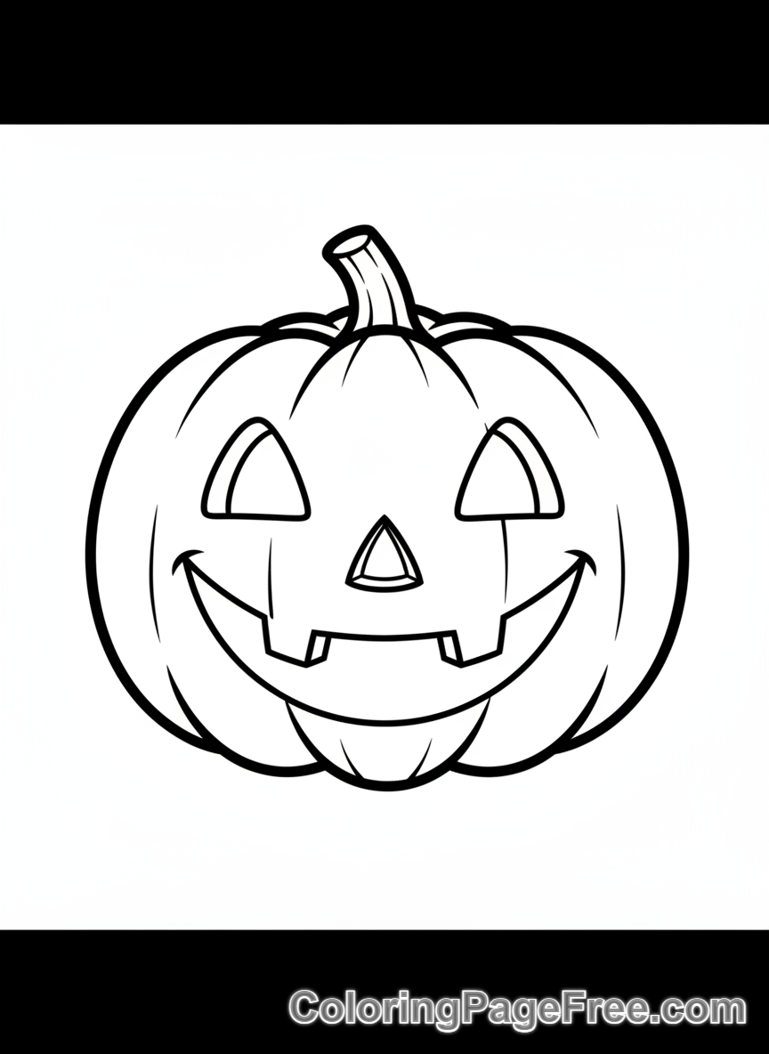 Pumpkin Jack O Lantern coloring page - Happy Jack O Lantern face