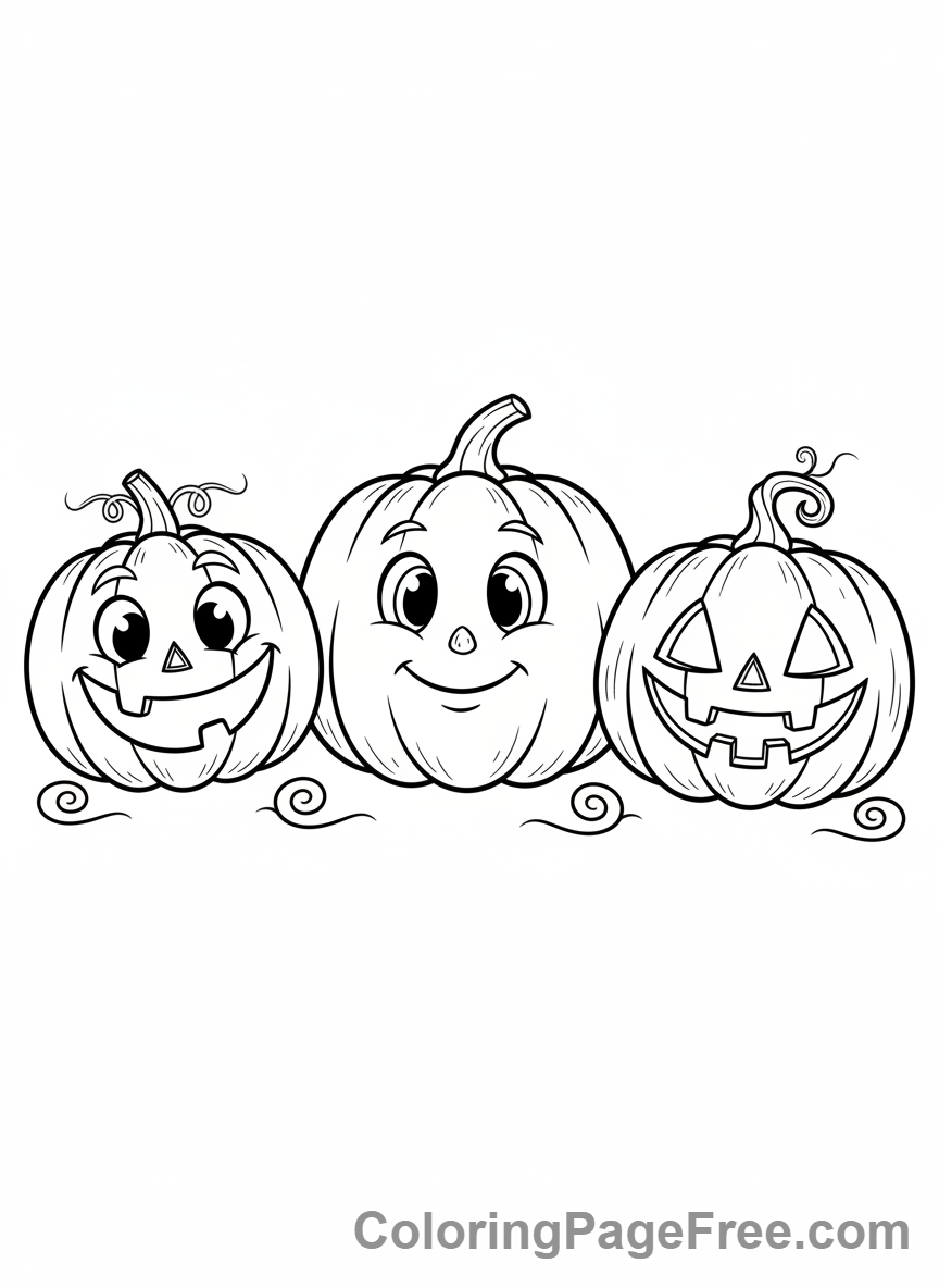 Pumpkin Jack O Lantern coloring page - Jack O Lantern friends