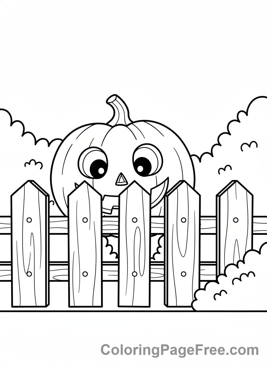 Pumpkin Jack O Lantern coloring page - Peeking Jack O Lantern