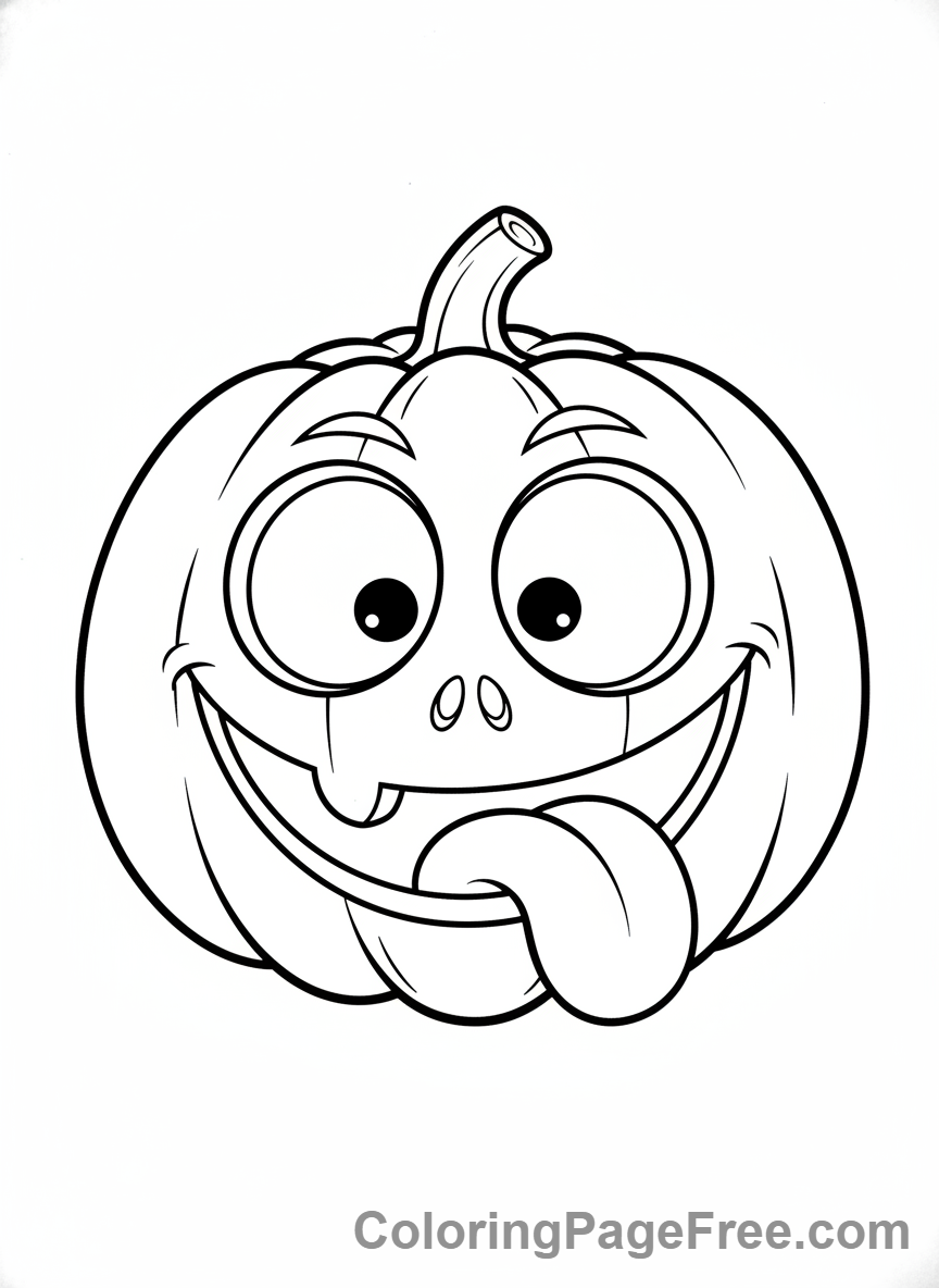 Pumpkin Jack O Lantern coloring page - Silly Jack O Lantern