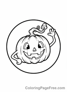 Pumpkin Jack O Lantern coloring page - Waving Jack O Lantern