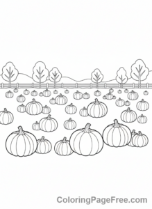 Pumpkin coloring page - Pumpkin Patch Field