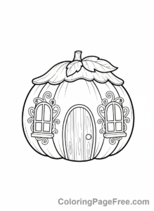 Pumpkin coloring page - Pumpkin Shaped House