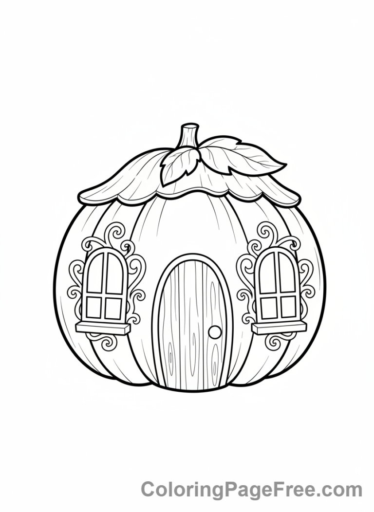 Pumpkin coloring page - Pumpkin Shaped House