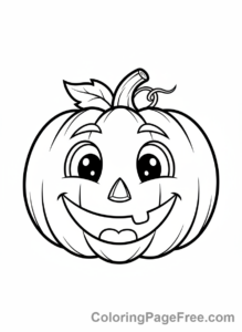 Pumpkin coloring page - Smiling Pumpkin Face