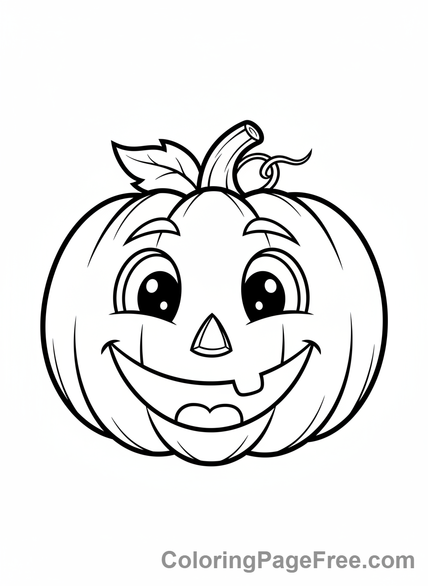 Pumpkin coloring page - Smiling Pumpkin Face