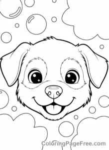 Puppy coloring page - Puppy happy face