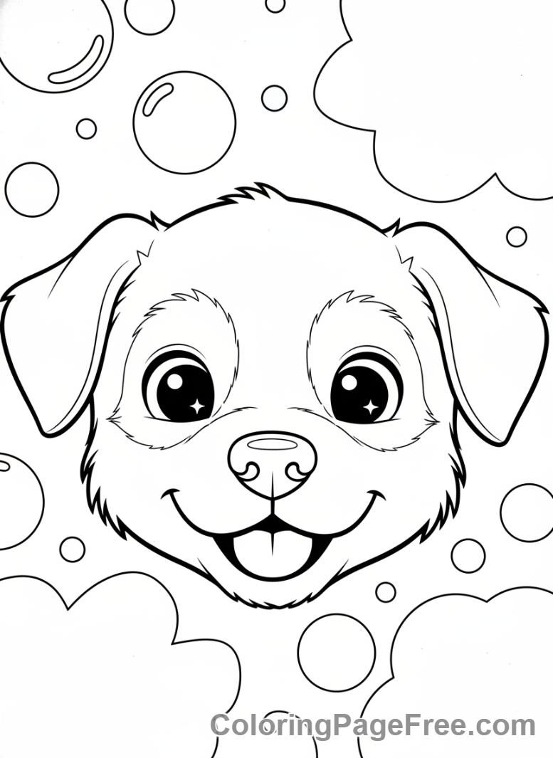 Puppy coloring page - Puppy happy face