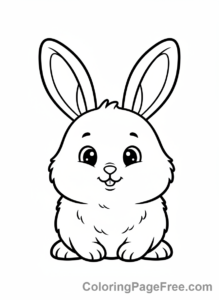 Rabbit coloring page - Bunny close-up cute