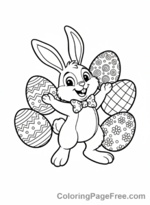 Rabbit coloring page - Rabbit Easter eggs