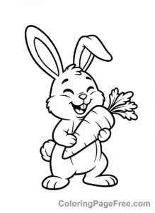 Rabbit coloring page - Rabbit eating carrot