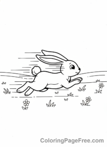 Rabbit coloring page - Rabbit running fast
