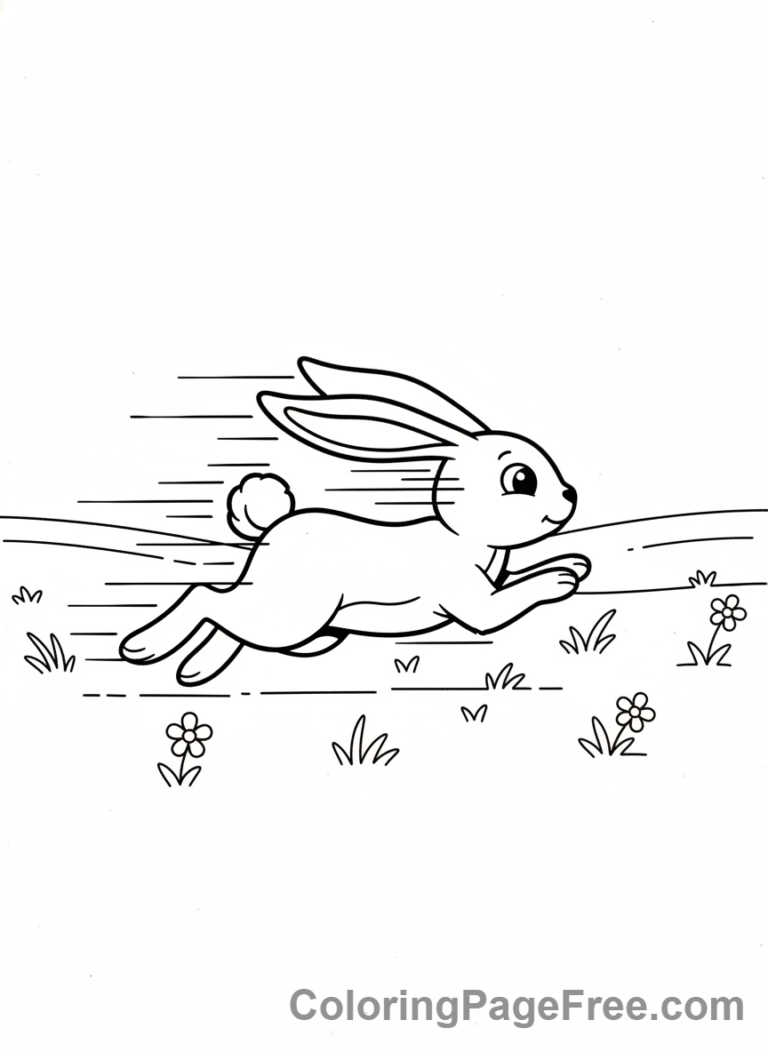 Rabbit coloring page - Rabbit running fast
