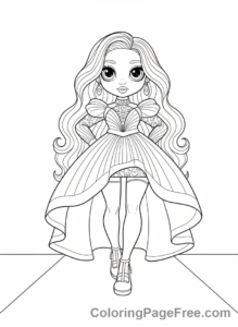 Rainbow High coloring page - Amaya Raine runway walk