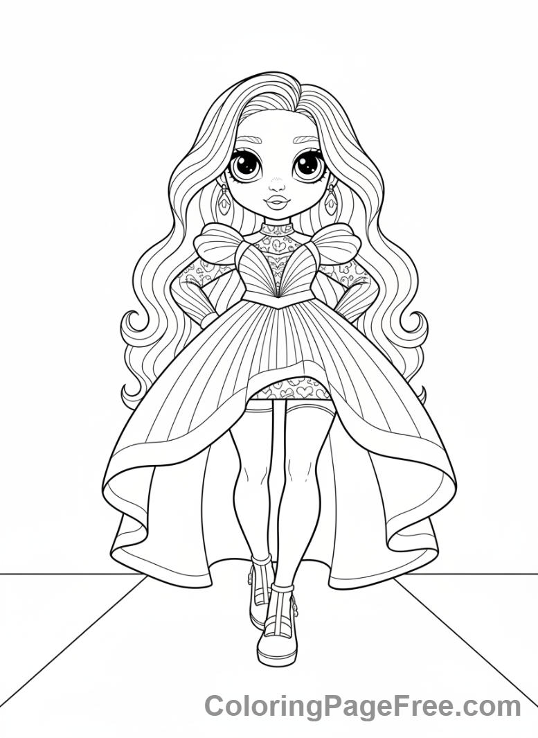 Rainbow High coloring page - Amaya Raine runway walk