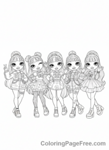 Rainbow High coloring page - Rainbow High friends group
