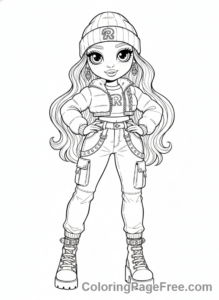 Rainbow High coloring page - Ruby Anderson confident pose