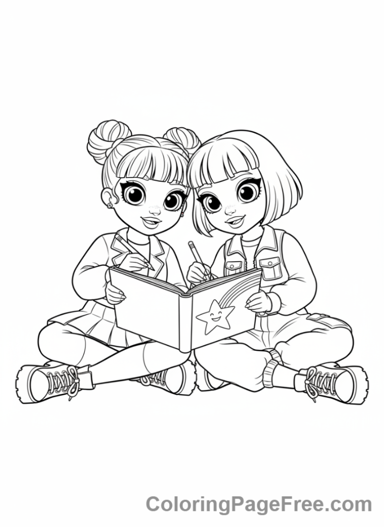 Rainbow High coloring page - Sunny Jade sketching