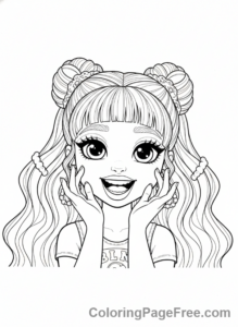 Rainbow High coloring page - Sunny Madison laughing