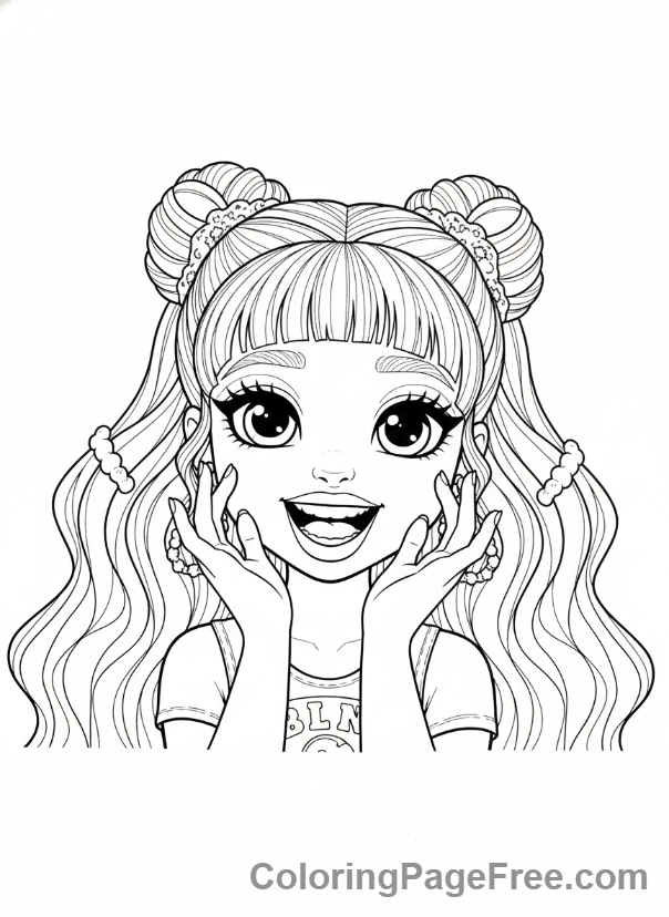 Rainbow High coloring page - Sunny Madison laughing