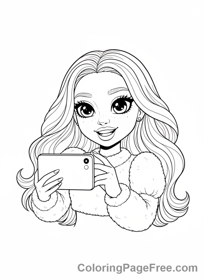 Rainbow High coloring page - Violet Willow vlogging