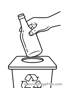 Recycling coloring page - Glass bottle recycling