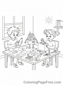 Recycling coloring page - Kids craft recycling