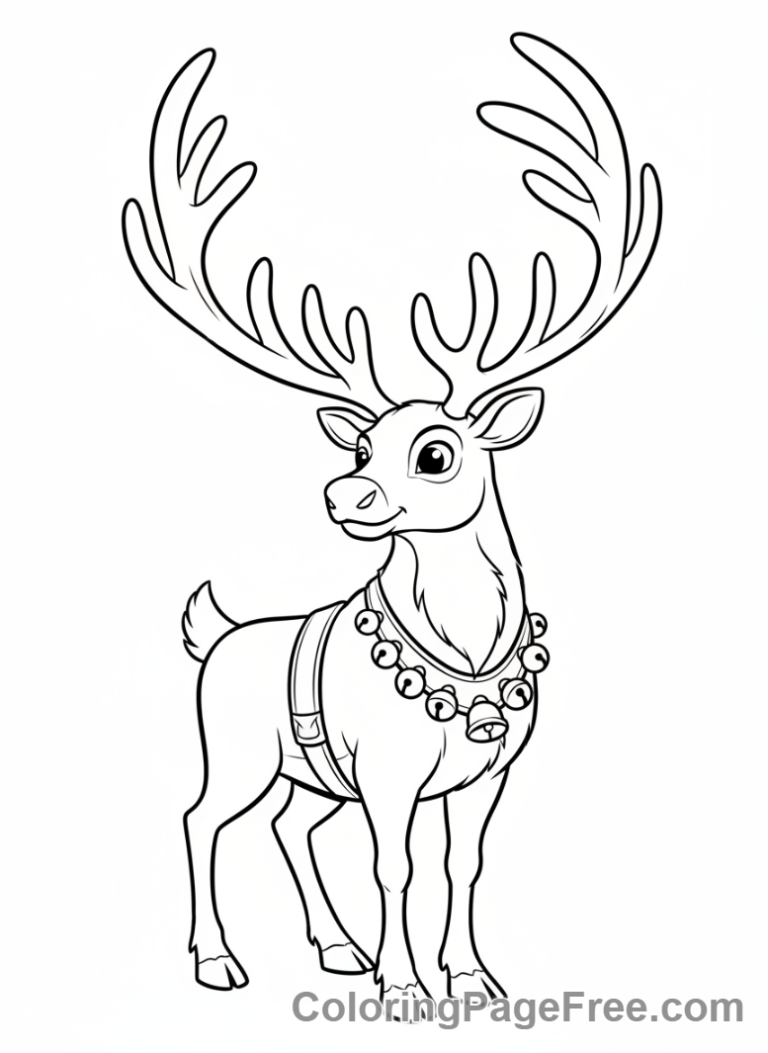 Reindeer coloring page - Majestic Antler Reindeer
