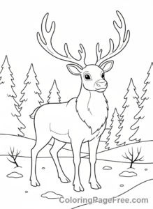 Reindeer coloring page - Reindeer Forest Stand