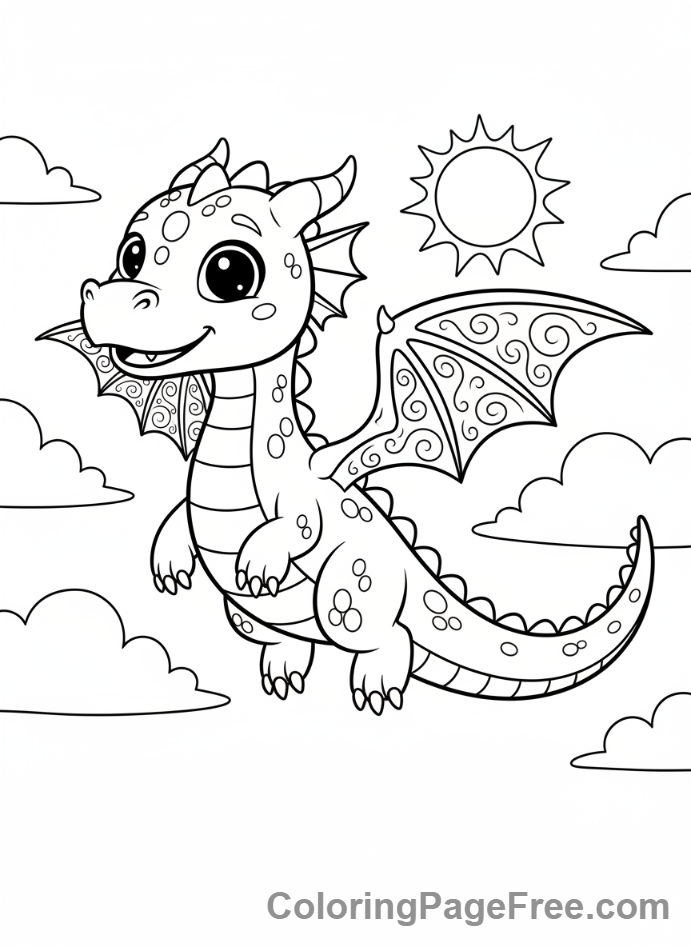 Roblox coloring page - Adopt Me Dragon Flying