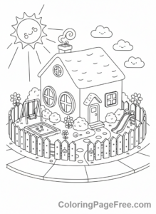 Roblox coloring page - Bloxburg House Scene