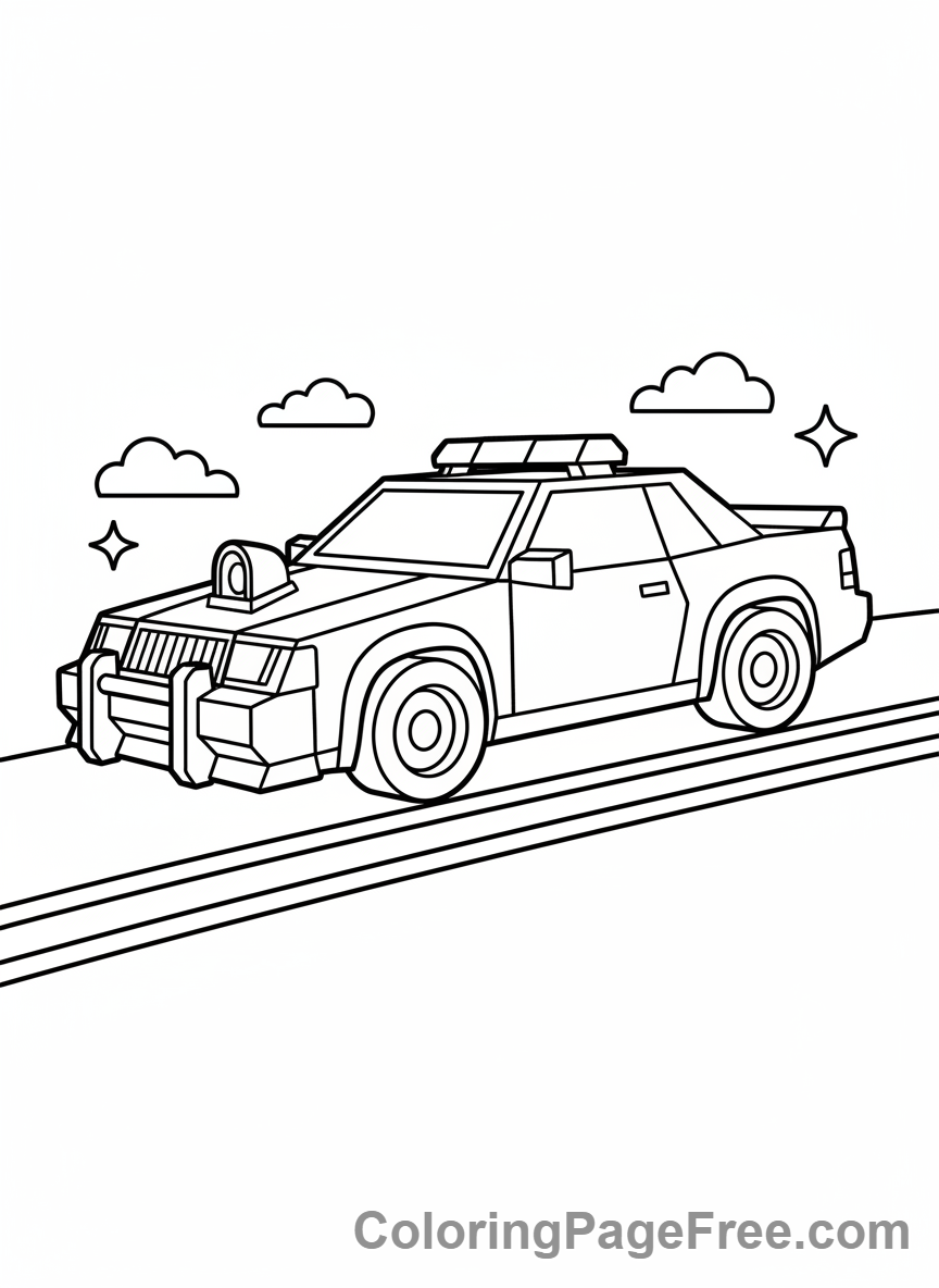 Roblox coloring page - Jailbreak Car Driving