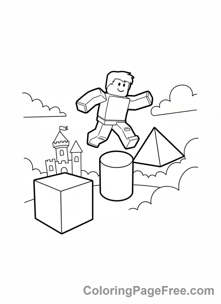 Roblox coloring page - Obby Jumping Blocks