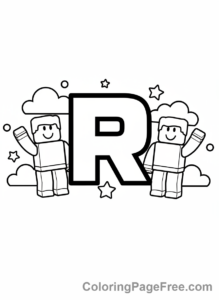 Roblox coloring page - Roblox Logo Friends