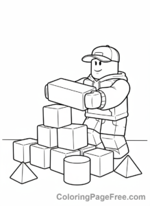 Roblox coloring page - Robloxian Building Blocks
