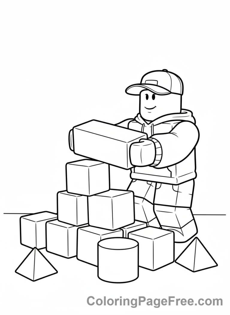Roblox coloring page - Robloxian Building Blocks