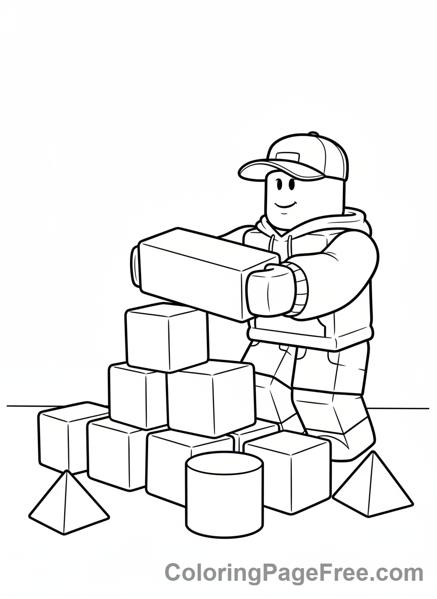 Roblox coloring page - Robloxian Building Blocks